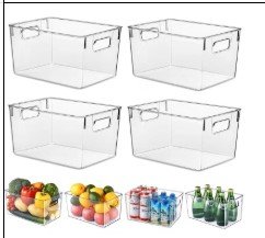 4 Pack Premium Fridge Organiser with Lids