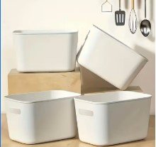 5pcs White Storage Boxes