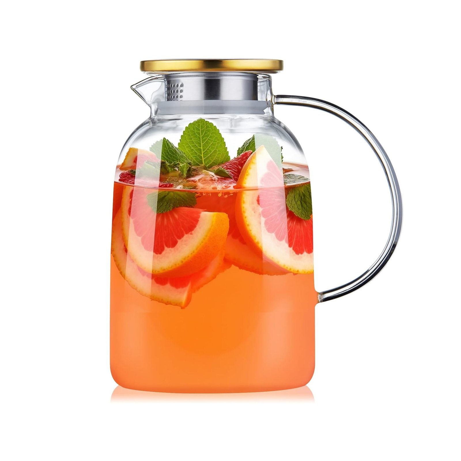 Glass Pitcher with Lid and Spout, 2L