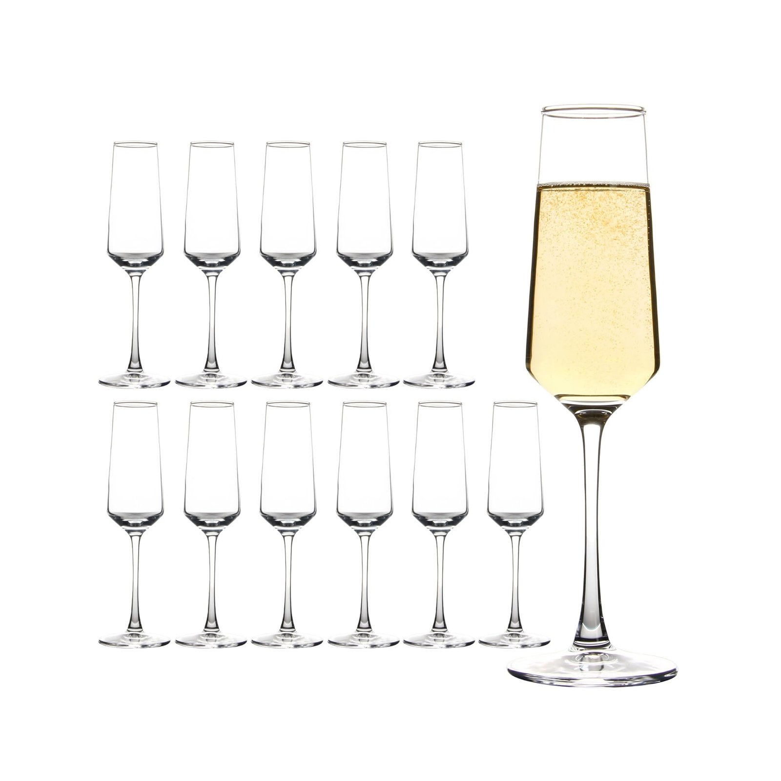 Champagne Flutes Glasses, Set of 12